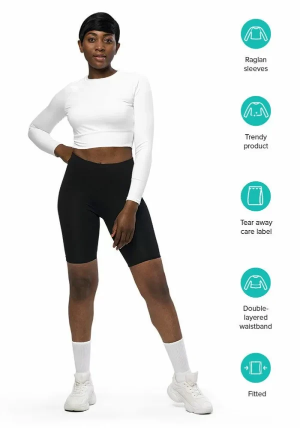All-Over Print Recycled Long Sleeve Crop Top