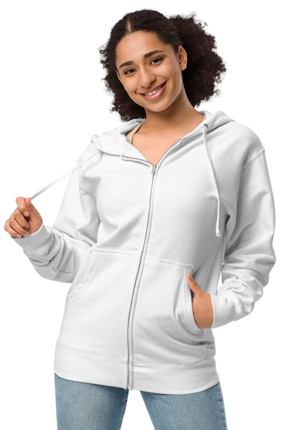 Unisex Fleece Zip Up Hoodie